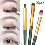 Flytonn-3pcs set Eye Makeup Brushes  Eyeshadow Dye Brush Soft Contouring Smudge Eyebrow Eyeliner Eyes Detail Makeup Brushes Tools