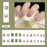 Flytonn- Multi-color Smudged Light Luxury Waterproof High-quality Manicure False Nails Wearable Nail With Wearing Tool