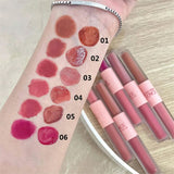 Flytonn- 11Colors Double Head Lip Gloss Matte Velvet Sexy Red Tint Liquid Lipstick Waterproof Mirror Water Lip Glaze Lips Makeup Cosmetic