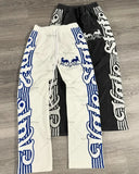 Flytonn-Aesthetic Harajuku letter stripe pattern design straight wide leg baggy pants women 2024 fashion trend versatile couple y2k pant