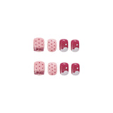 Flytonn- 24Pcs Short Square False Nail With Sticker Fancy Cartoon Artificial Fake Nails DIY Full Cover Tips Manicure Tool