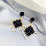 Flytonn-Fashion Statement Earring Gold Color Statement Geometric Earrings for Women Female Wedding Daily Pendant Jewelry Gift