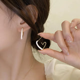 Flytonn-Unusually Designed White Enamel MMetal Patchwork Irregular Heart-shaped Earrings for Women 2024 Fashion Jewelry At Halloween