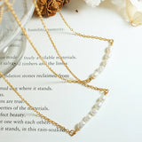 Flytonn Korean Simple Baroque Freshwater Pearl New In Necklace Chain Stainless Steel Aesthetic Gold Plated Designer Jewelry For Women