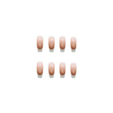 Flytonn- Simple False Nail 24pcs Wearable Removable Fake Nail French Style Finished Product With Wering Tools