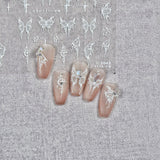 Flytonn Gold Silver Butterfly New Bronzing High Quality Adhesive Gilded Nail Stickers Nail Art Decorations Nail Decals Design T-2559