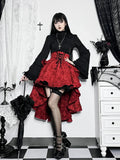 Flytonn Fairycore Grunge Lolita Skirt Women Dark Gothic Christmas High Waist Bandage Corset Skirt Aesthetic Streetwear Partywear