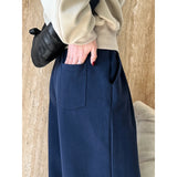 FLYTONN-Air Cotton Drawstring Elastic Waist Draping Wide Leg Casual for Women's Extremely Simple Tube Pants