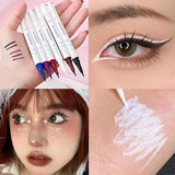 Flytonn- Quick-drying Liquid Eyeliner Pen Waterproof Lasting Tea Brown White Smooth Lying Silkworm Eye Liner Pencil Eye Makeup Cosmetics