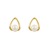 Flytonn-2024 New Simple Hollowed-out Pearl Stud Earrings Elegant Accessories for Korean Fashion Jewelry Women‘s Party Simple Earrings