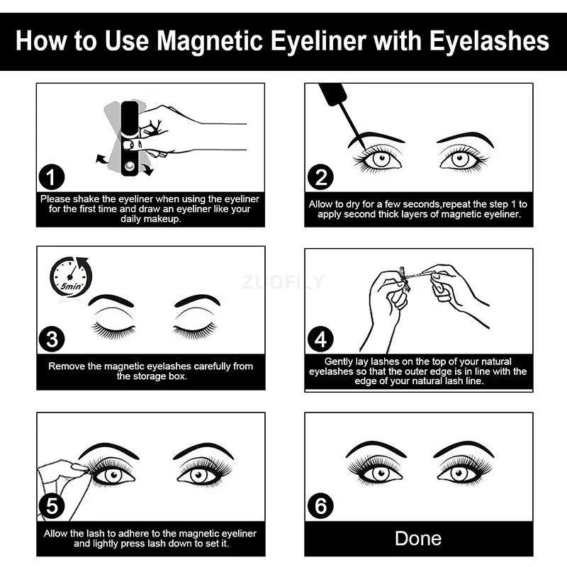 Flytonn Black Magnetic Eyeliner Glue False Eyelash Extension Magic Self-adhesive Liquid Eyeliner Eye Makeup No Blooming Korea Cosmetics