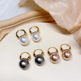 Flytonn-New Simple Celebrity Style Gold Color Pearl Drop Earrings for Woman Korean Fashion Jewelry Wedding Girl's Sweet Accessories