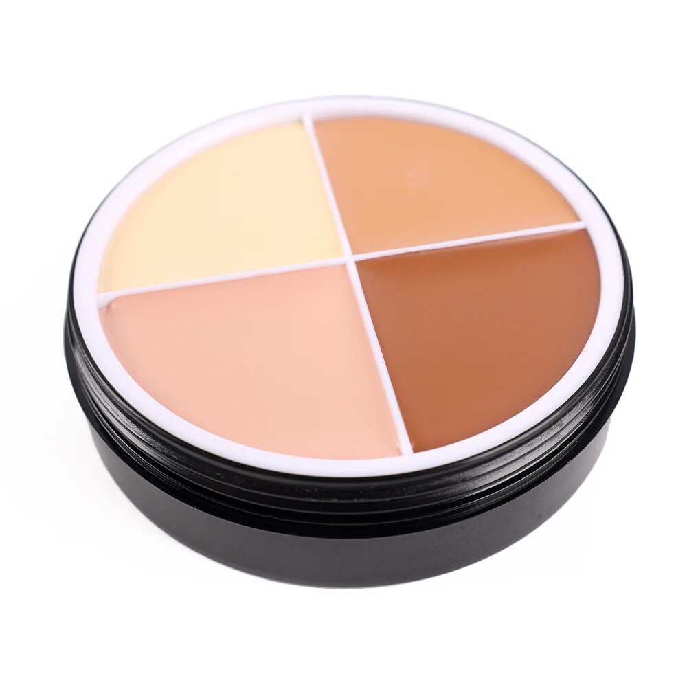Flytonn- 4 Colors Makeup Concealer Palette Waterproof Moisturizing Face Contour Bronzer Make Up Face Foundation Cream Concealer