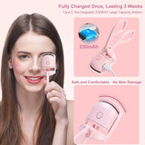 Flytonn-Electric Eyelash Curler Heated Eyelashes Curlers Thermal Eye Lash Curler Tweezers Charging Tweezer Long Lasting Makeup Tool