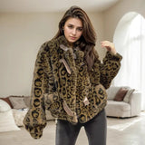 Flytonn-Fashion Versatile Long-sleeve Fur Jackets New European Heavy Industry Diamond Drills Three-dimensional Pattern Faux Fur Coat