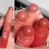 FLYTONN-4pc/set Lipstick Mini Crayon Lip Gloss 24hours Long Lasting Matte Lip Makeup Tint Easy To Color Sexy Waterproof Beauty Cosmetics