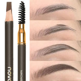 Flytonn- Waterproof Eyebrow Pencil with Brush 5 Colors Natural Lasting Matte Eyebrow Tattoo Tint Pen Professional Eyebrow Makeup Cosmetic