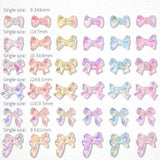 Flytonn- 3D Aurora Bow Knot Nail art Decoration 50Pcs/bag Shinny Magic Ribbon Nails Art Rhinestone Charms Manicure Jewelry Accessories