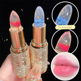 Flytonn Moisturizing Flower Transparent Lipstick Temperature Color Changing Lip Balm Long Lasting Jelly Lipstick Lips Care Makeup 1pc