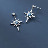 Flytonn- S925 Sterling Silver Needle Cubic Zirconia Earrings for Women Star Stud Earrings Fashion Jewelry Wedding Accessories