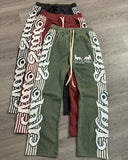 Flytonn-Aesthetic Harajuku letter stripe pattern design straight wide leg baggy pants women 2024 fashion trend versatile couple y2k pant