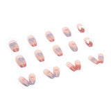 Flytonn- 24Pcs/Set Short Ballet Fake Nails French Contracted Artistic Line Nail Arts Manicure Butterfly Heart False Nails With Design