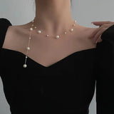 Flytonn New Beads Neck Chain Pearl Choker Necklace Women Sexy Jewelry Korean Fashion Necklace Jewelry