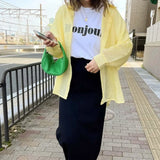 Flytonn-Retro sports style outfit streetwear 90s fashion French Bonjour Letters Printing White Chic Short Sleeve Tops Summer Loose Cotton Casual Women T Shirts KPOP Uzzlang Tees