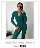 Flytonn Fall Outfits Women Zipper Solid Long Sleeve Jumpsuit Waist Sexy Slim Femme Playsuit Fitness Party Temperament Sportswear