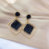 Flytonn-Fashion Statement Earring Gold Color Statement Geometric Earrings for Women Female Wedding Daily Pendant Jewelry Gift