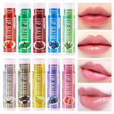 Flytonn Fresh Fruit Lip Balm Lip Oil Moisturizing Clear Transparent Lipstick Long Lasting Hydrating Lipgloss Cosmetic Lip Gloss Base Gel