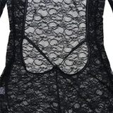 Flytonn Lace Backless Sexy Jumpsuits Women 2025 Fashion Rompers Turtleneck Long Sleeve See Through Nightclub Party Overalls