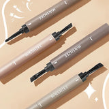 Flytonn- Brown Grey Eyebrow Dyeing Cream Pencil Natural Lasting Non-smudge Waterproof Setting Dye Eye Brow Pen with Brush Makeup Cosmetic