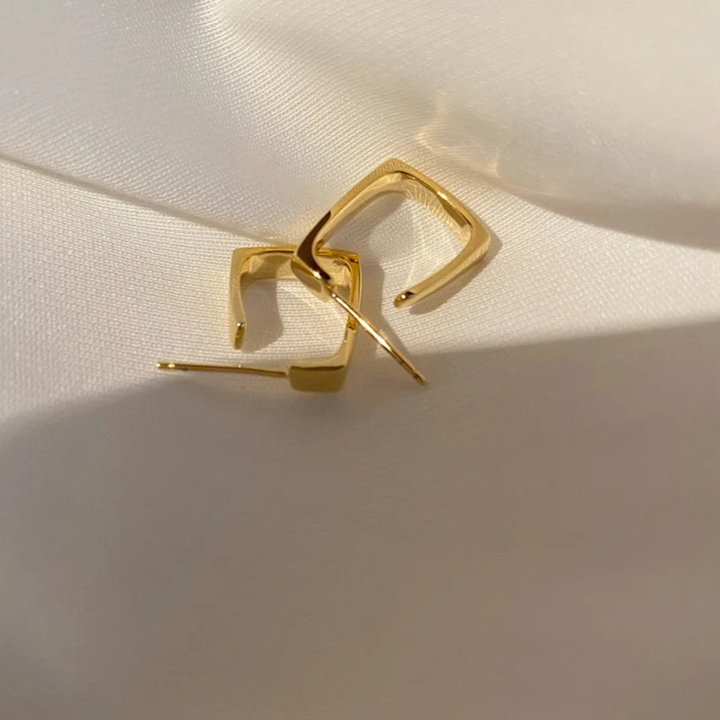 Flytonn-Geometric Metal Earrings for Women Jewelry Gift Irregular Square Earrings Female Cold Fashion Korean Women's Earrings 2024