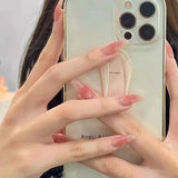 Flytonn- 24pcs Detachable Coffin False Nails Wearable French Ballerina Dyed Blush Manicure Fake Nails Full Cover Nail Tips Press On Nails