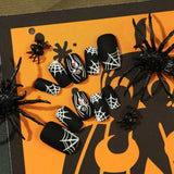 Flytonn-Halloween Nails 24Pcs Halloween Nail Set Short Press on Cartoon Imp Long Fake Nails with Glue Blood Skull Holiday False Nails Stick On