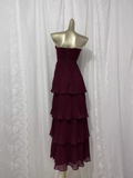 Flytonn-Valentines Gift party dress Vintage A line Sweetheart Burgundy Chiffon Vacation Dress Long Birthday Dresses Fly0010