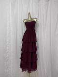 Flytonn-Valentines Gift party dress Vintage A line Sweetheart Burgundy Chiffon Vacation Dress Long Birthday Dresses Fly0010