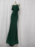 Flytonn-Valentines Gift party dress Vintage Mermaid Off The Shoulder Green Vacation Dress Satin Birthday Dresses Fly0021