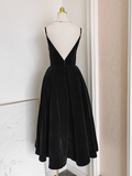 Flytonn-Valentines Gift party dress Simple A line Sleeveless Black Velvet Party Dress Holiday Birthday Dresses For Women Fly351