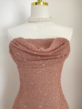 Flytonn-Valentines Gift party dress Sexy Sheath Strapless Sequin Party Dress Holiday Birthday Outfits For Women Fly359