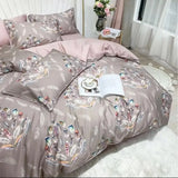 FLYTONN-Egyptian Cotton Soft Duvet Cover Fitted/Bed sheet set US Queen King size Oversize Bedding Set Twin Queen King size 4/6Pcs