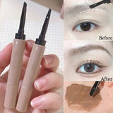 Flytonn- Brown Grey Eyebrow Dyeing Cream Pencil Natural Lasting Non-smudge Waterproof Setting Dye Eye Brow Pen with Brush Makeup Cosmetic