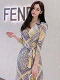 Summer Women Dress Long Bodycon Evening Female Vintage Party Beach Women Dresses Casual Vestido Prom Sexy Print Yellow Y2K