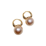 Flytonn-New Simple Celebrity Style Gold Color Pearl Drop Earrings for Woman Korean Fashion Jewelry Wedding Girl's Sweet Accessories