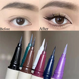 Flytonn- Quick-drying Liquid Eyeliner Pen Waterproof Lasting Tea Brown White Smooth Lying Silkworm Eye Liner Pencil Eye Makeup Cosmetics