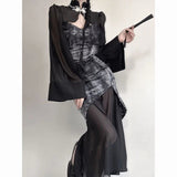 FLYTONN-Summer Dresses for women 2023 Vintage Black 2 Piece Dress Set Women Y2k Crop Tops Even Party Strap Midi Dress Slim Fashion Suit