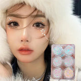 Flytonn 6-color Sequined Gel Cream Eyeshadow Palette Glitter Diamond Eye Makeup Hair Body Face Glitter Gel Art Flash Loose Sequins Cream