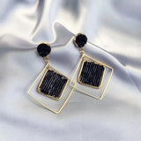 Flytonn-Fashion Statement Earring Gold Color Statement Geometric Earrings for Women Female Wedding Daily Pendant Jewelry Gift