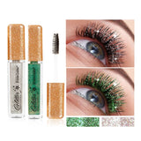 Flytonn 7 Colors Glitter Mascara Quick Dry Long Lasting Waterproof Curling Thick Shiny Eyelash Fashional Sexy Diamond Mascara for Makeup